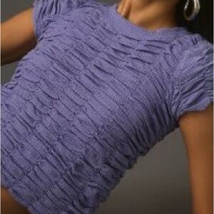 NWT Anthropologie Ruched Baby Tee. Size L